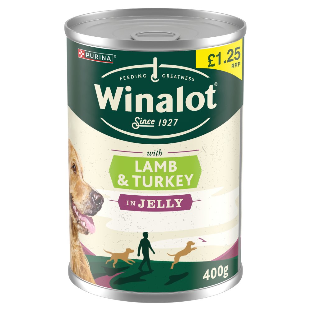 WINALOT Classics Mixed in Jelly Turkey & Lamb Wet Dog Food (400g × 12 × 1)