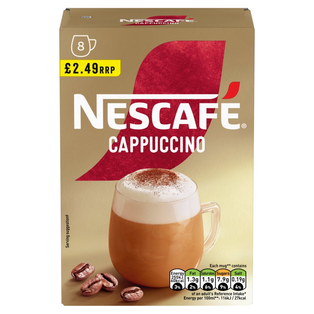 Nescafe Cappuccino Instant Coffee 8 x 15.5g Sachets £2.49 PMP (124g × 6 × 1)