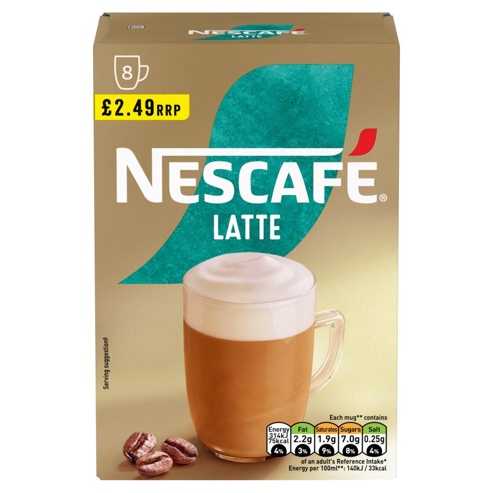 Nescafe Latte Instant Coffee 8 x 18g Sachets £2.49 PMP (144g × 6 × 1)