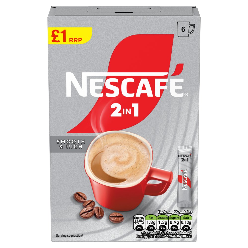 Nescafé 2 in 1 6 x 9g (54g) (6s × 11 × 1)