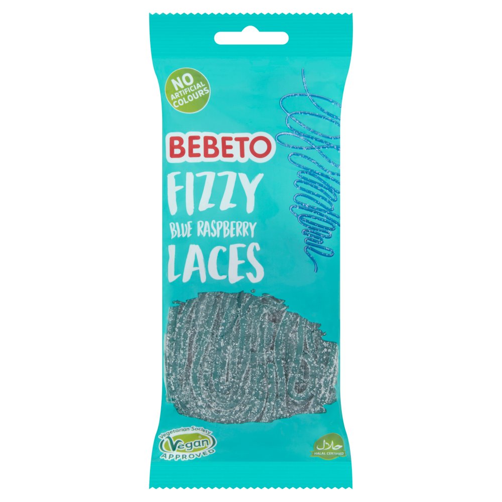 Bebeto Fizzy Blue Raspberry Laces (160g × 12 × 1)