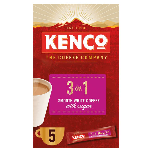 Kenco 3 in 1 Smooth White Instant Coffee with Sugar Sachets x5 (5sch × 7 × 1)