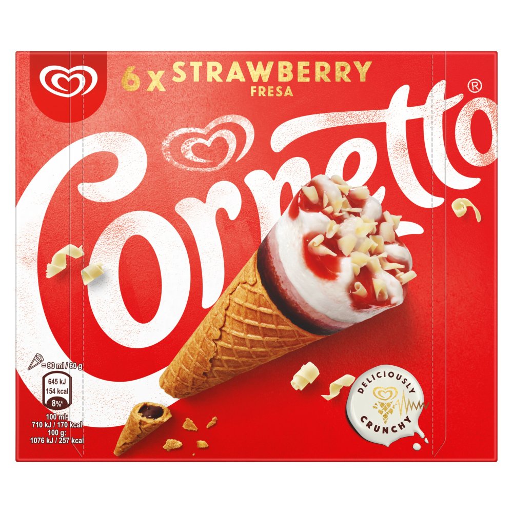 Cornetto Ice cream cone Strawberry (6pk × 6)