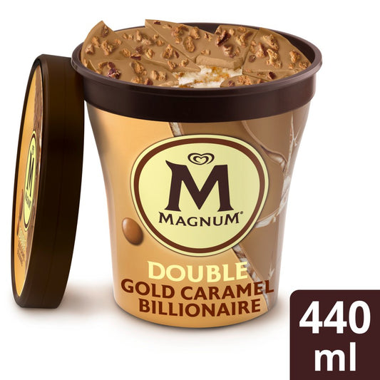 Magnum Double Gold Caramel Billionaire Ice Cream Tub (440ml × 8)