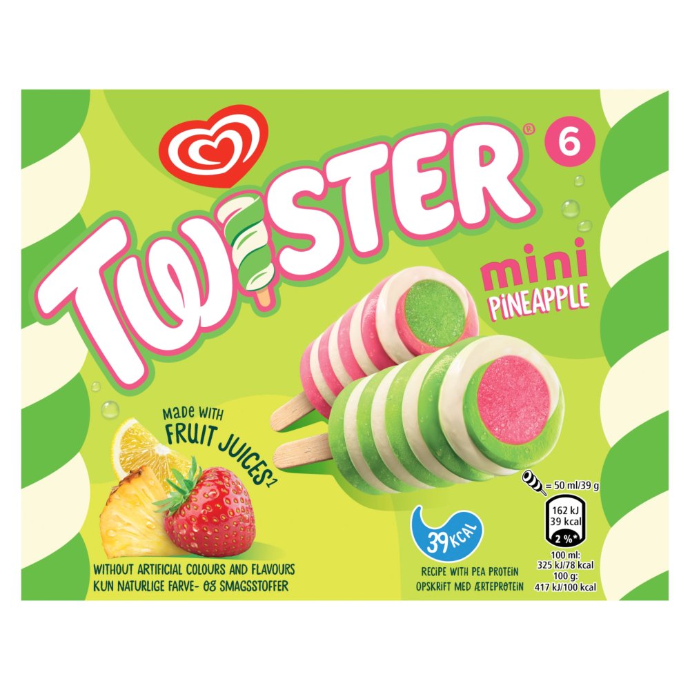 Heartbrand Twister Ice Lolly Mini Pineapple (6pk × 6)