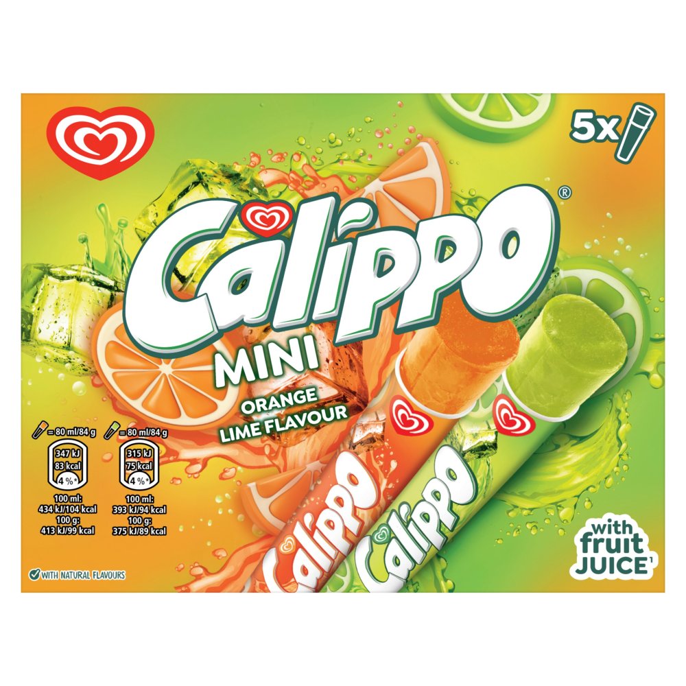 Heartbrand Calippo Mini Ice Lollies Orange & Lemon-Lime (5pk × 6)