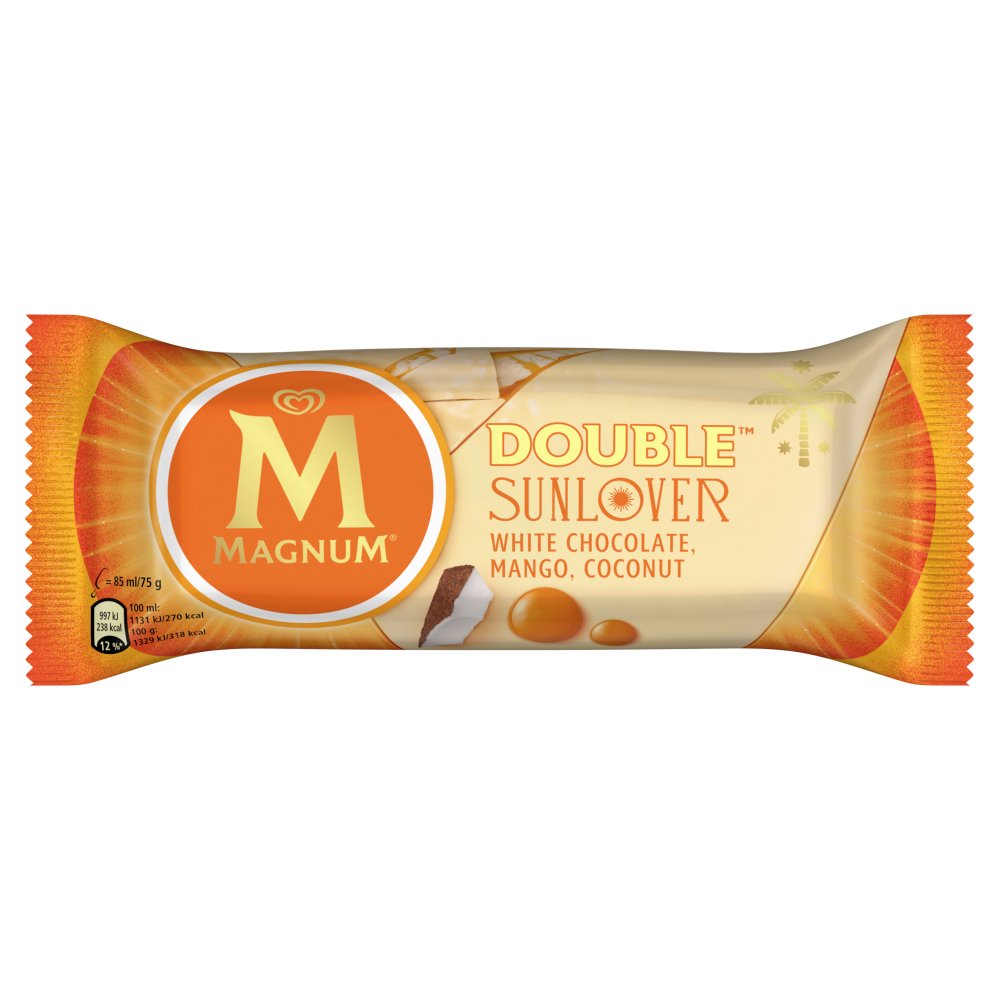 Magnum Double Sunlover White Chocolate, Mango, Coconut (85ml × 20 × 1)