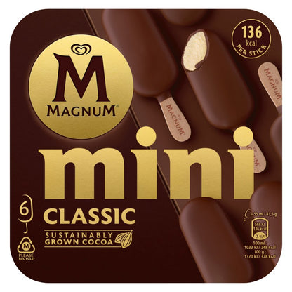 Magnum Mini Ice Cream Sticks Classic (6pk × 6)