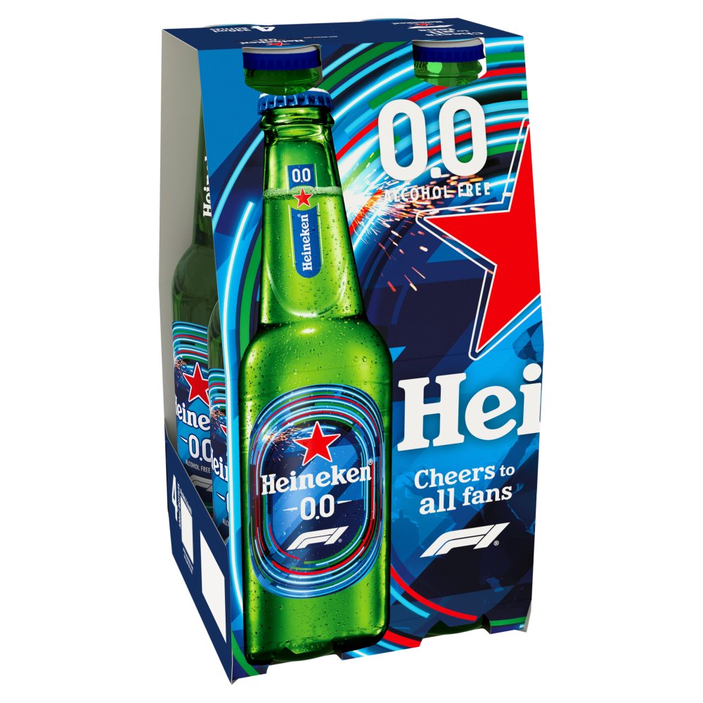 Heineken 0.0% Alcohol Free Lager Beer Bottle  (330ml Nrb × 6 × 1)