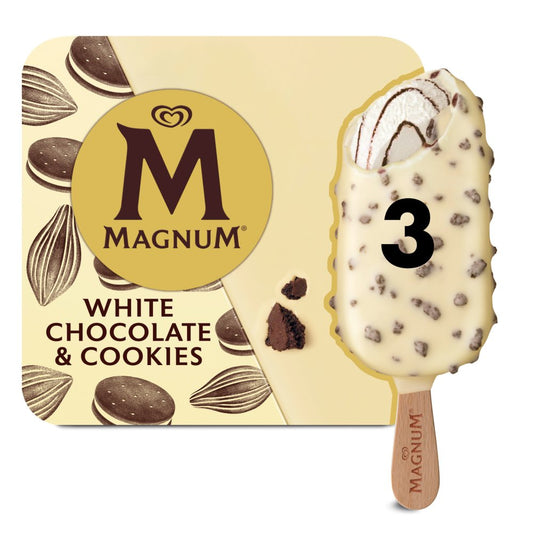 Magnum White Chocolate & Cookies Ice Cream Sticks (3pk × 10)