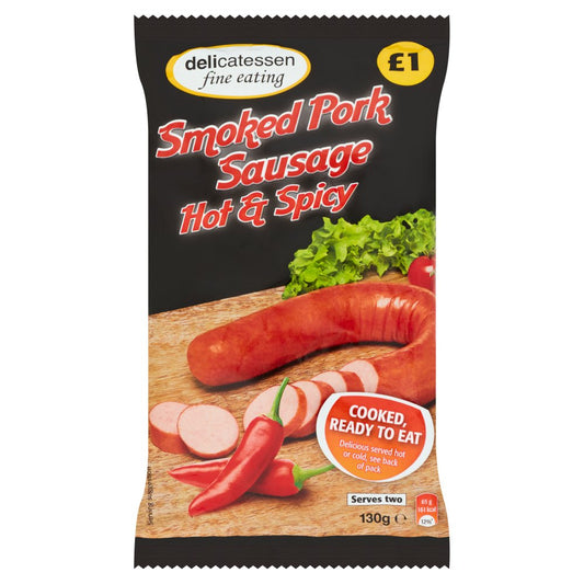 Delicatessen Fine Eating Smoked Pork Sausage Hot & Spicy (130g × 12)