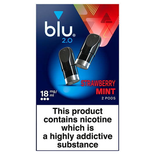 blu 2.0 Strawberry Mint Vape Pods (18Mg × 5 × 1)