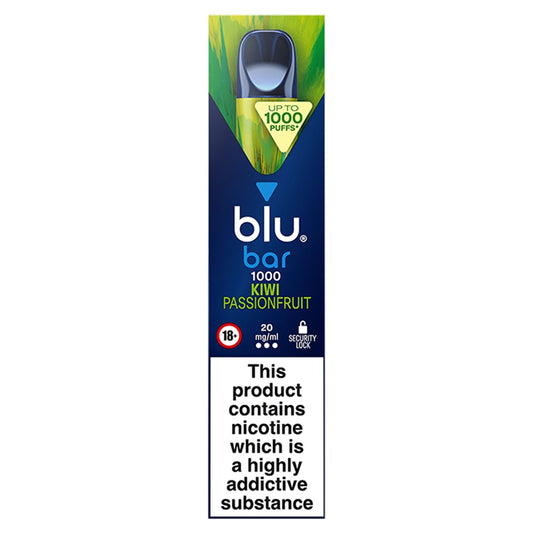 blu bar 1000 Kiwi Passionfruit Disposable Vape (2ml × 10 × 1)