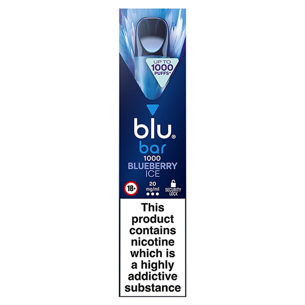 blu bar 1000 Blueberry Ice Disposable Vape (2ml × 10 × 1)