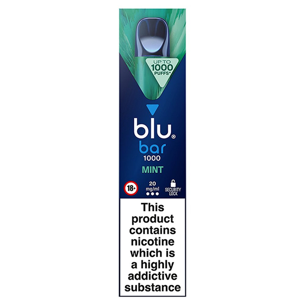 blu bar 1000 Mint Disposable Vape (2ml × 10 × 1)