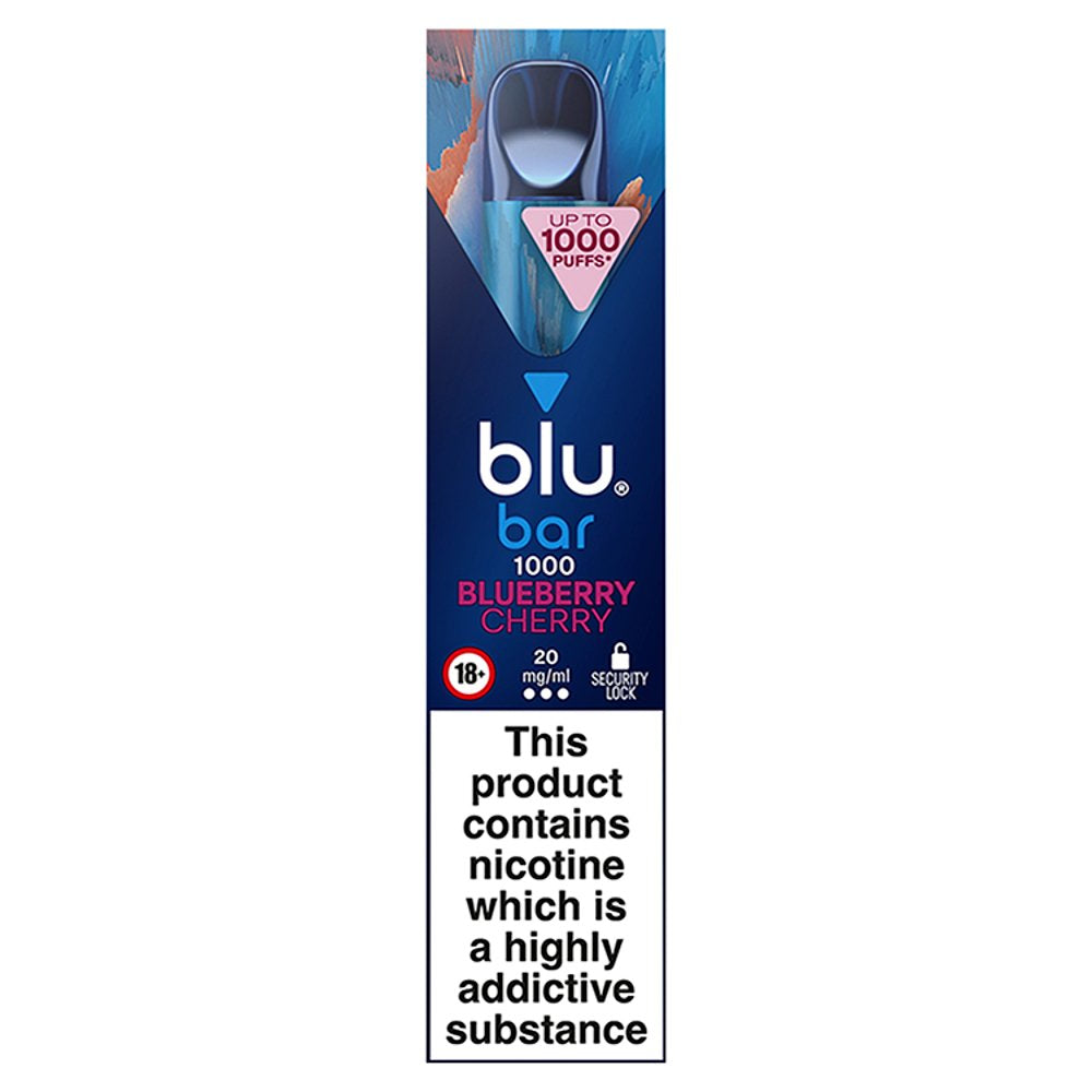 blu bar 1000 Blueberry Cherry Disposable Vape (2ml × 10 × 1)