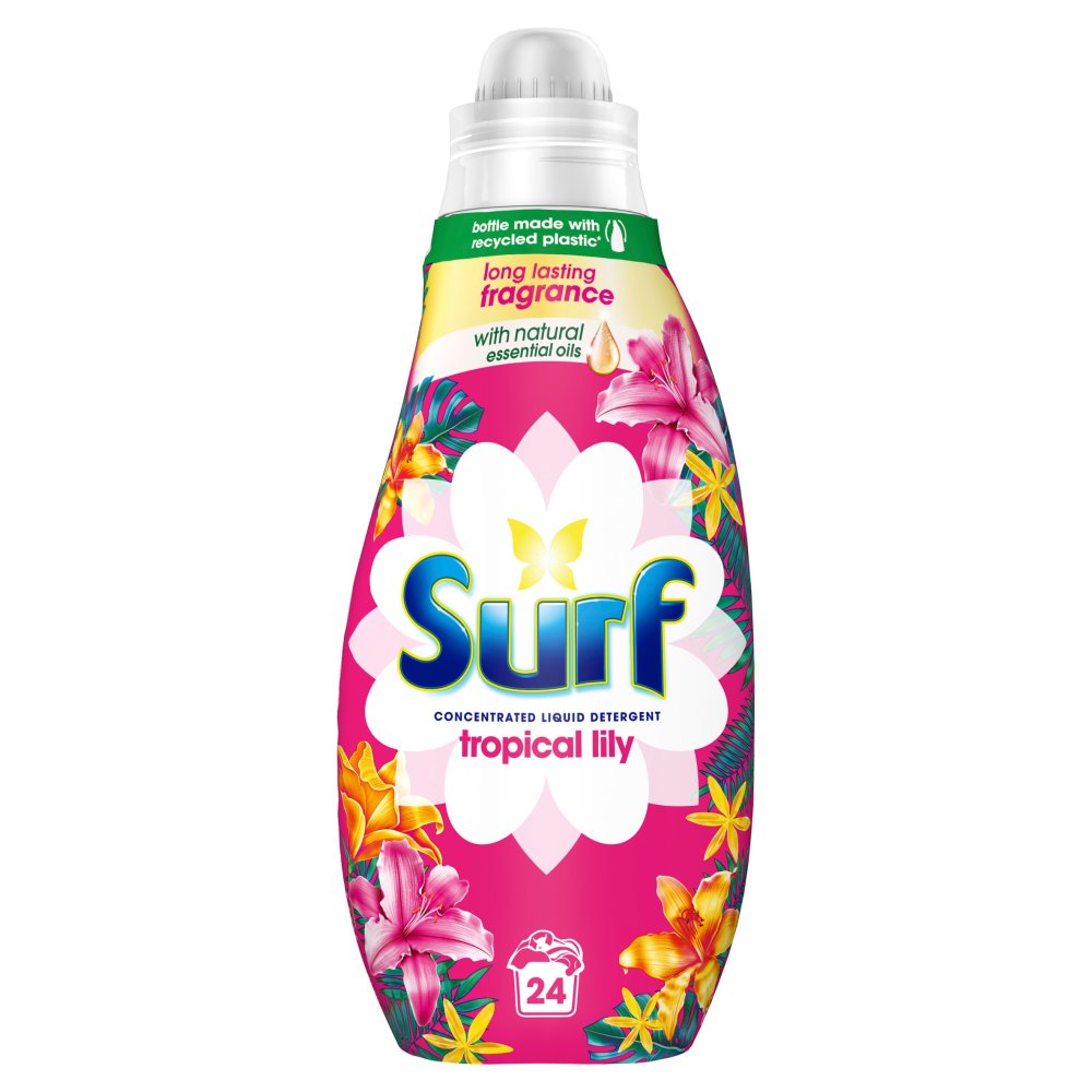 Surf Concentrated Liquid Laundry Detergent Tropical Lily 24 washes (648ml × 8)