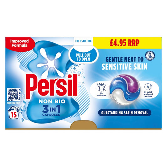 Persil 3 in 1 Washing Capsules Non Bio 15 Washes (15Wash × 4 × 1)