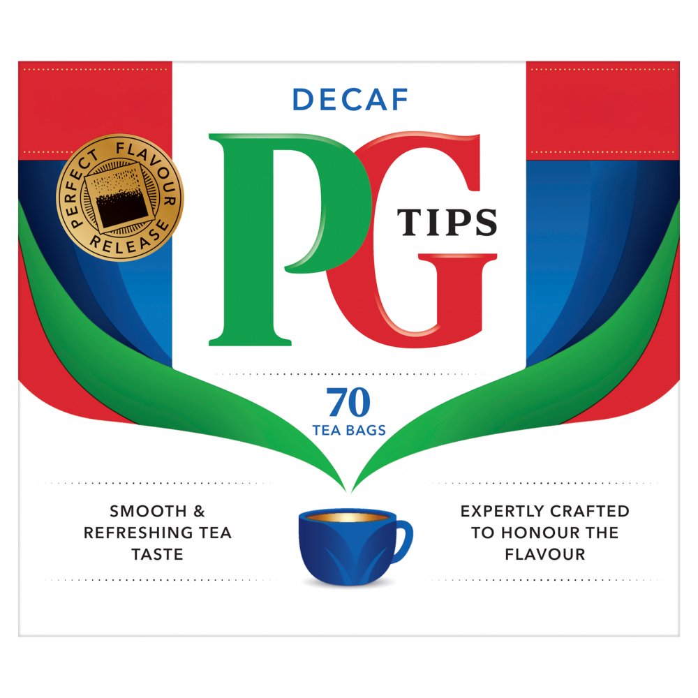 PG Tips 70 Decaf Tea Bags 203g (70s × 6 × 1)