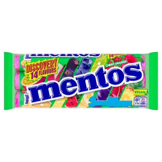 Mentos Discovery 14 Flavours Chewy Dragees Rolls (114g × 25 × 1)