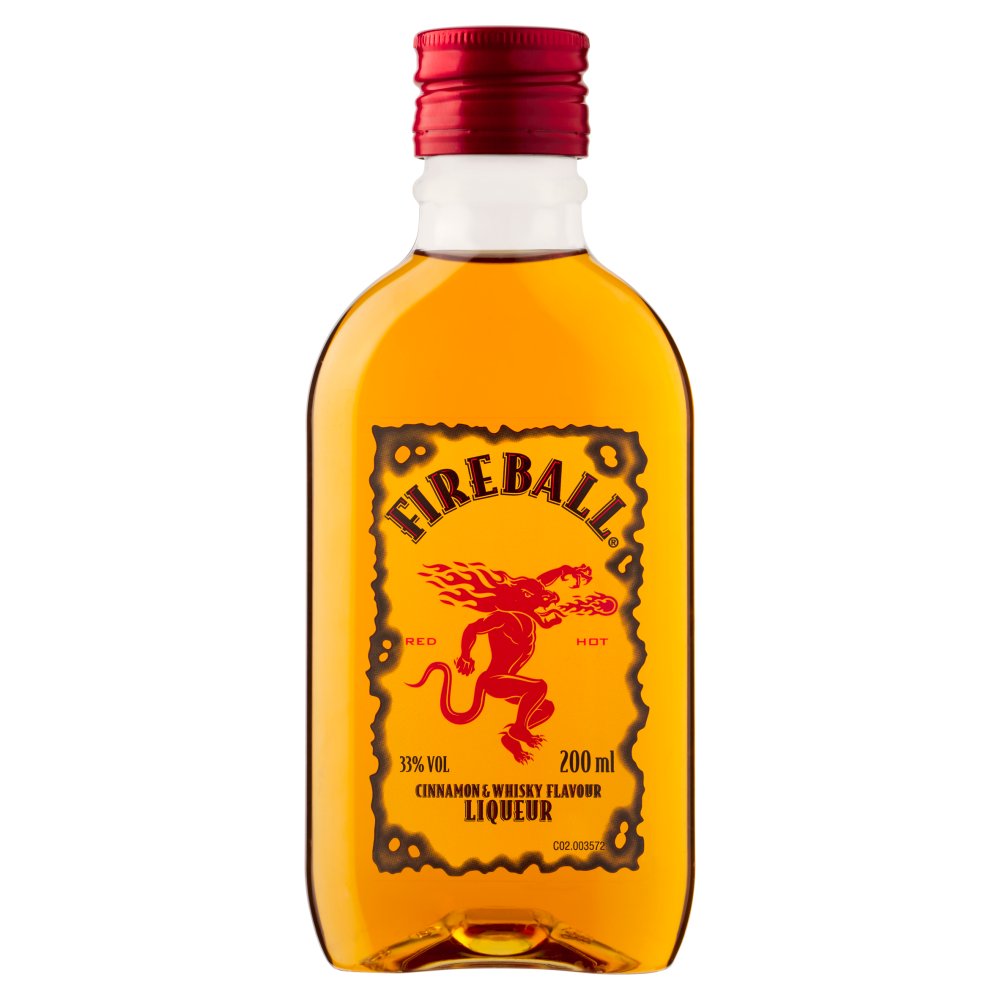 Fireball Cinnamon & Whisky Flavour Liqueur 200ml (20Cl × 24)